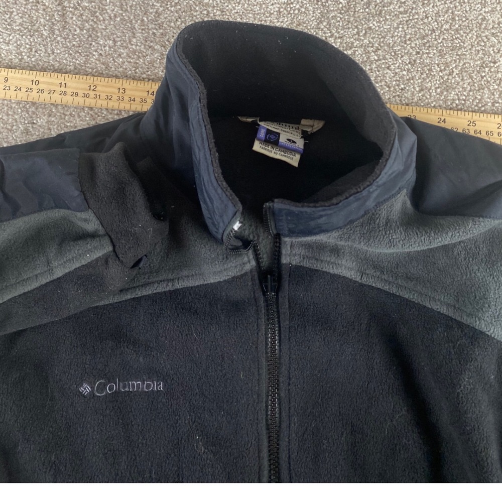 Columbia Womens Interchange Fleece Jacket Black Gray Full Zip XL7443 Size L